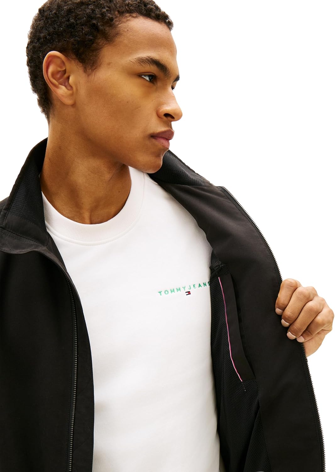 Tommy Jeans Men's Lightweight Essential Windbreaker Jacket With Embroidered Flag Logo
