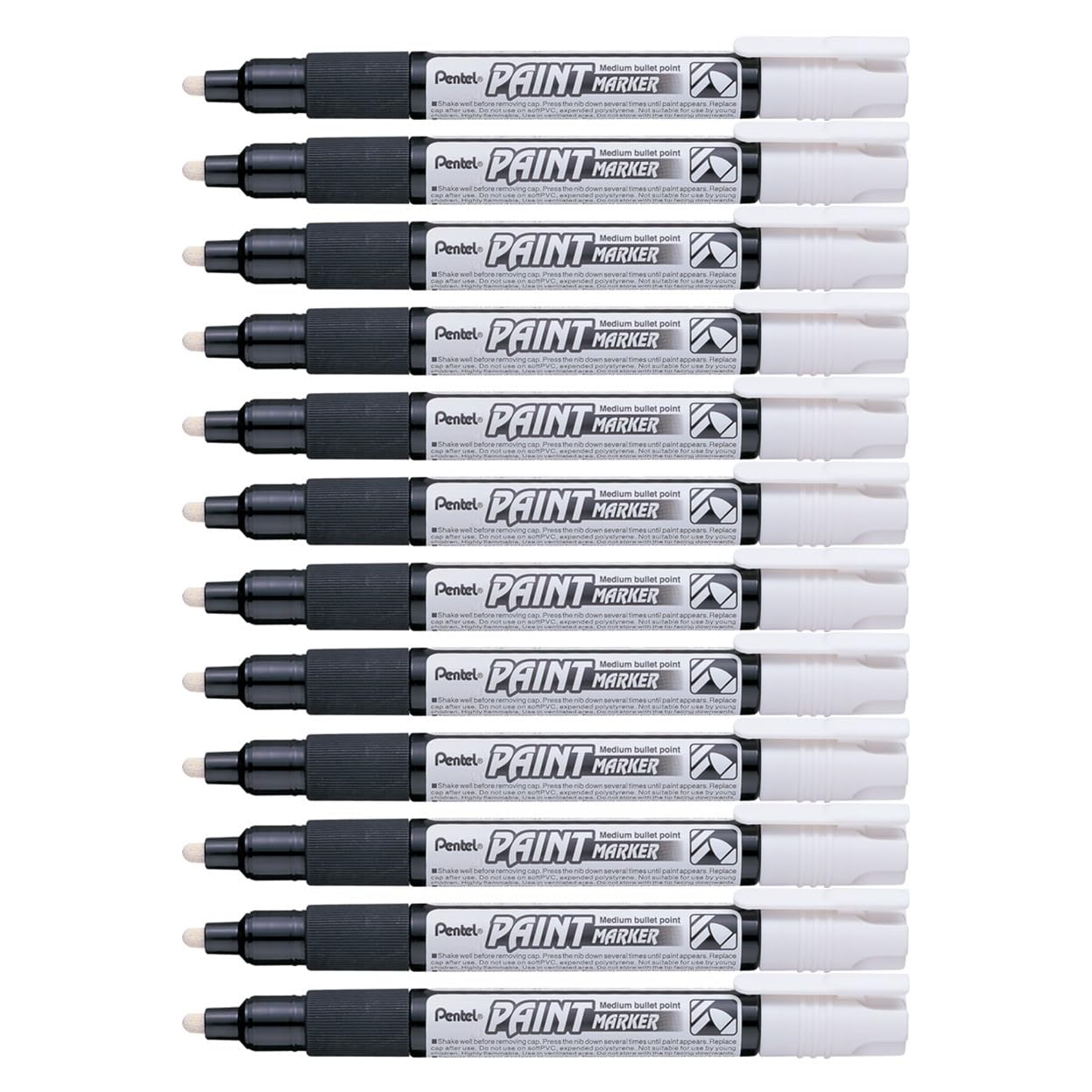 Pentel MMP20-WO Permanent-Marker 2,0 mm Rundspitze Lackmarker, 1 Stück, weiß