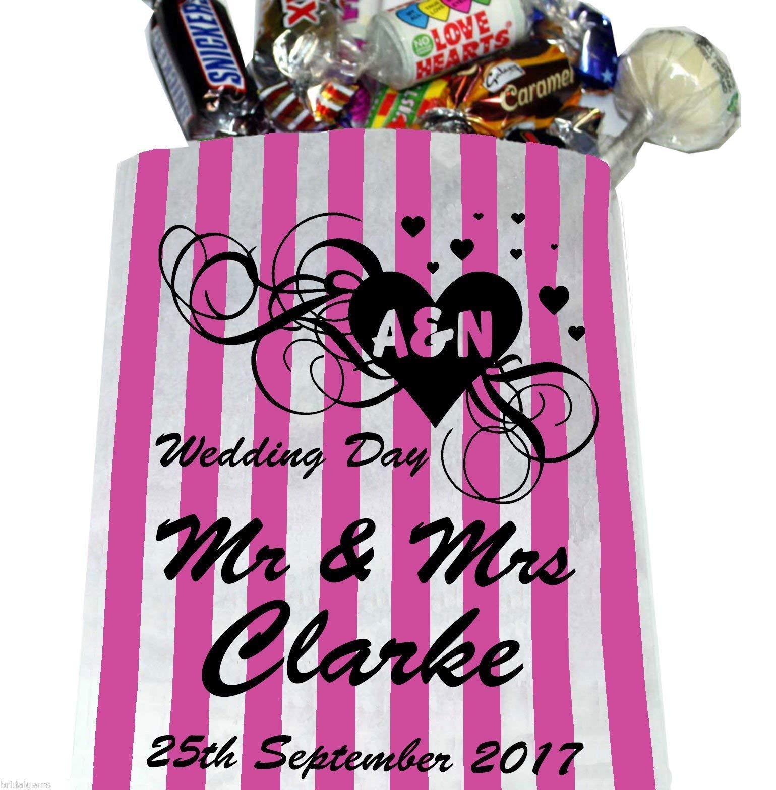 Wedding Sweet Bags, personalised for your Candy Cart