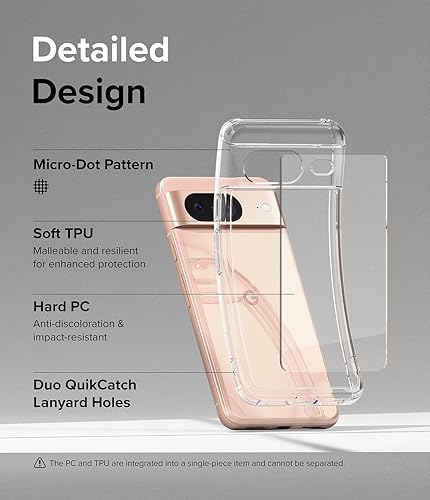 Miniatura 7 de Ringke Fusion Recortes precisos para lentes de cámara Compatible con Google Pixel 8, funda transparente a prueba de golpes para mujeres, hombres,