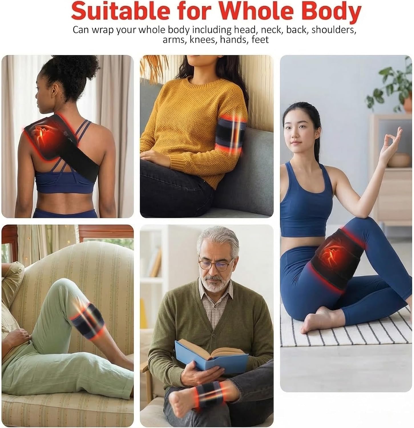 𝐍𝐮𝐫𝐚𝐬𝐜𝐮𝐥𝐩𝐭 - Nurasculpt Waist Band Red Light - 660nm Red & 850nm Infrared Light Therapy for Waist, Back & Body for Relax - Cordless & Portable