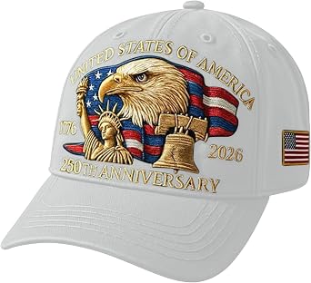 250 Anniversary USA Hat for Men Women Printed Baseball Caps 250th Hats Patriotic Cap