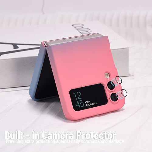Miniatura 4 de Funda magnética para Samsung Galaxy Z Flip 4, silicona suave, color degradado, funda para teléfono Samsung Z Flip 4 con protección de cámara, funda