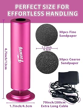 Electric Foot File Tool - Callus Remover for Feet, Professional Pedicure Machine with 60pcs Sandpaper Discs, Adjustable Speed Foot Files for Deadskin, Dry and Cracked Feet