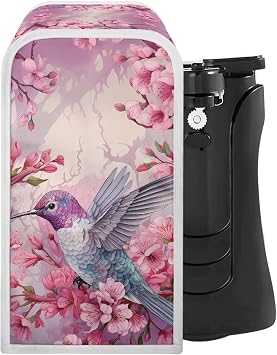 Hummingbird Can Opener Cover Peach Blossom Can Opener Dust Cover Kitchen Cover Pink Electric Can Opener Dust Cover