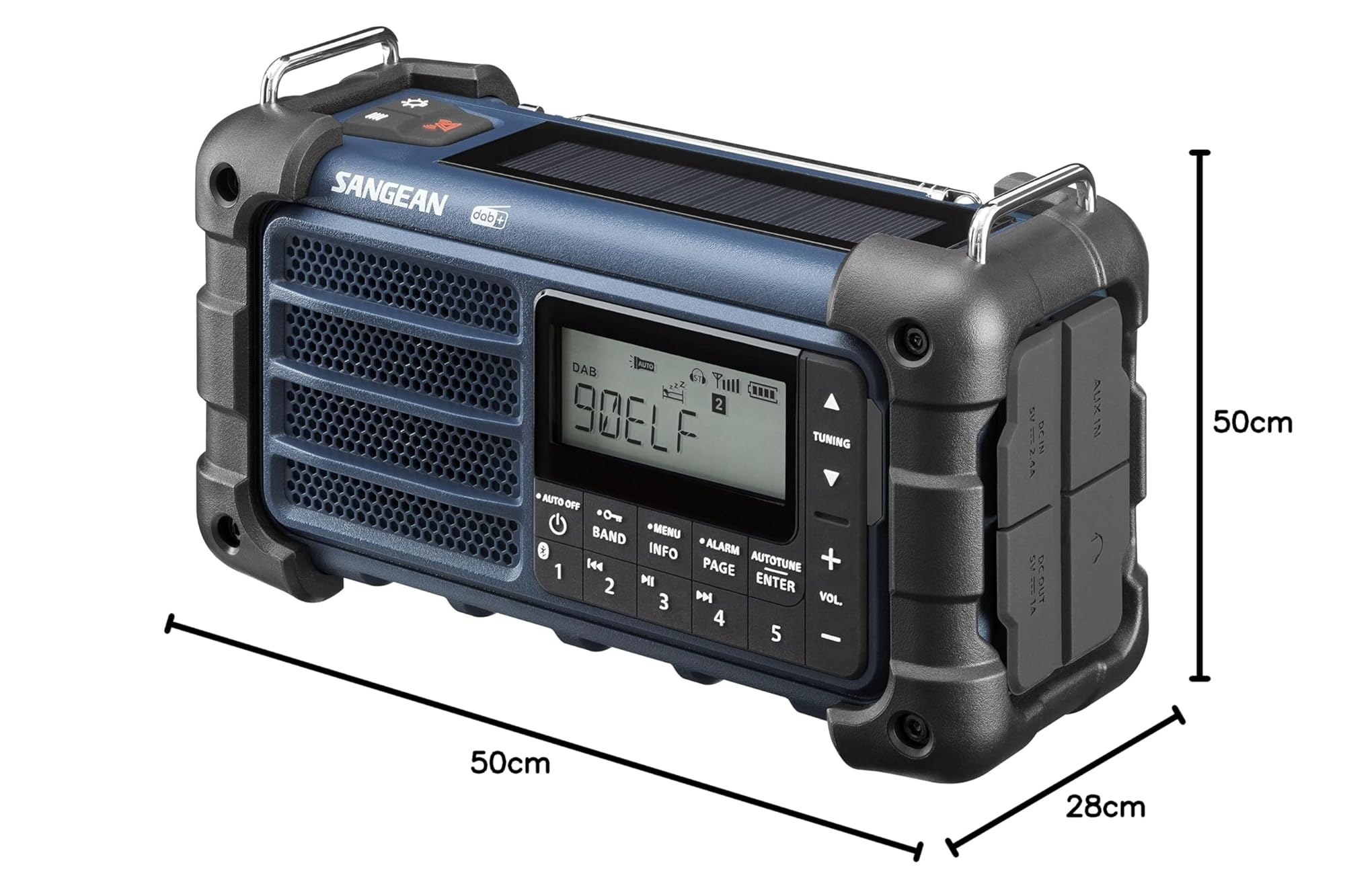 Sangean MMR-99 DAB Multifunktionales Notfallradio mit Handkurbel, DAB+,FM-RDS, Bluetooth, LED-Taschenlampe und IP55-Zertifizierung, Ideal für Outdoor, Camping und Notfälle, Ocean Blue