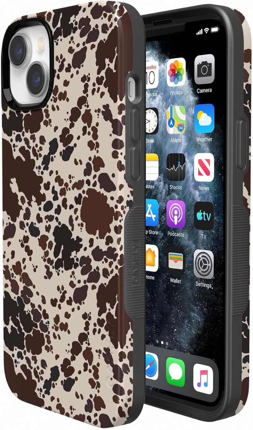 Casely iPhone 14 Case | Cowgirl Envy | Cow Print | Bold Protective Design | Compatible with MagSafe