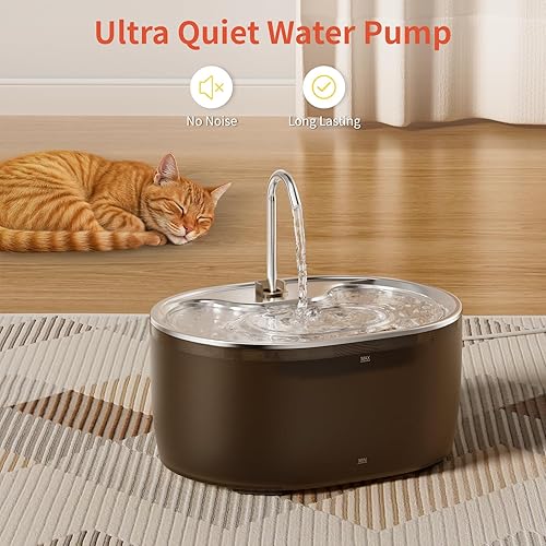 Miniatura 3 de Fuente de agua para gatos, fuente automática para gatos de 3.2 L para beber con diseño de grifo, dispensador de beber para mascotas súper silencioso