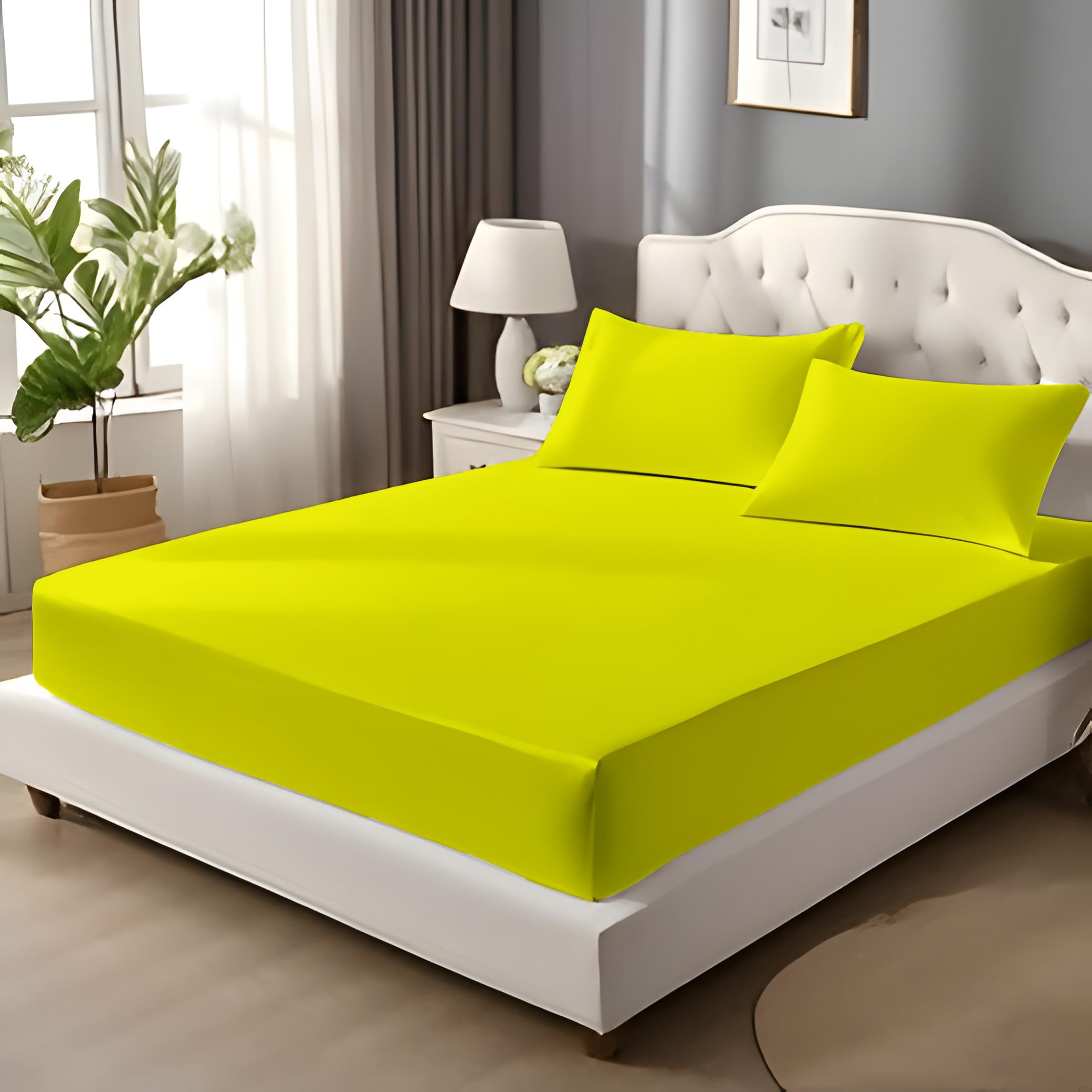 EverSoft Bedding 100% Egyptian Cotton King Size Fitted Sheet 400 Thread Count 25cm Bed Sheets Deep Pocket Soft Breathable Comfy & Hotel Quality Mattress Cover