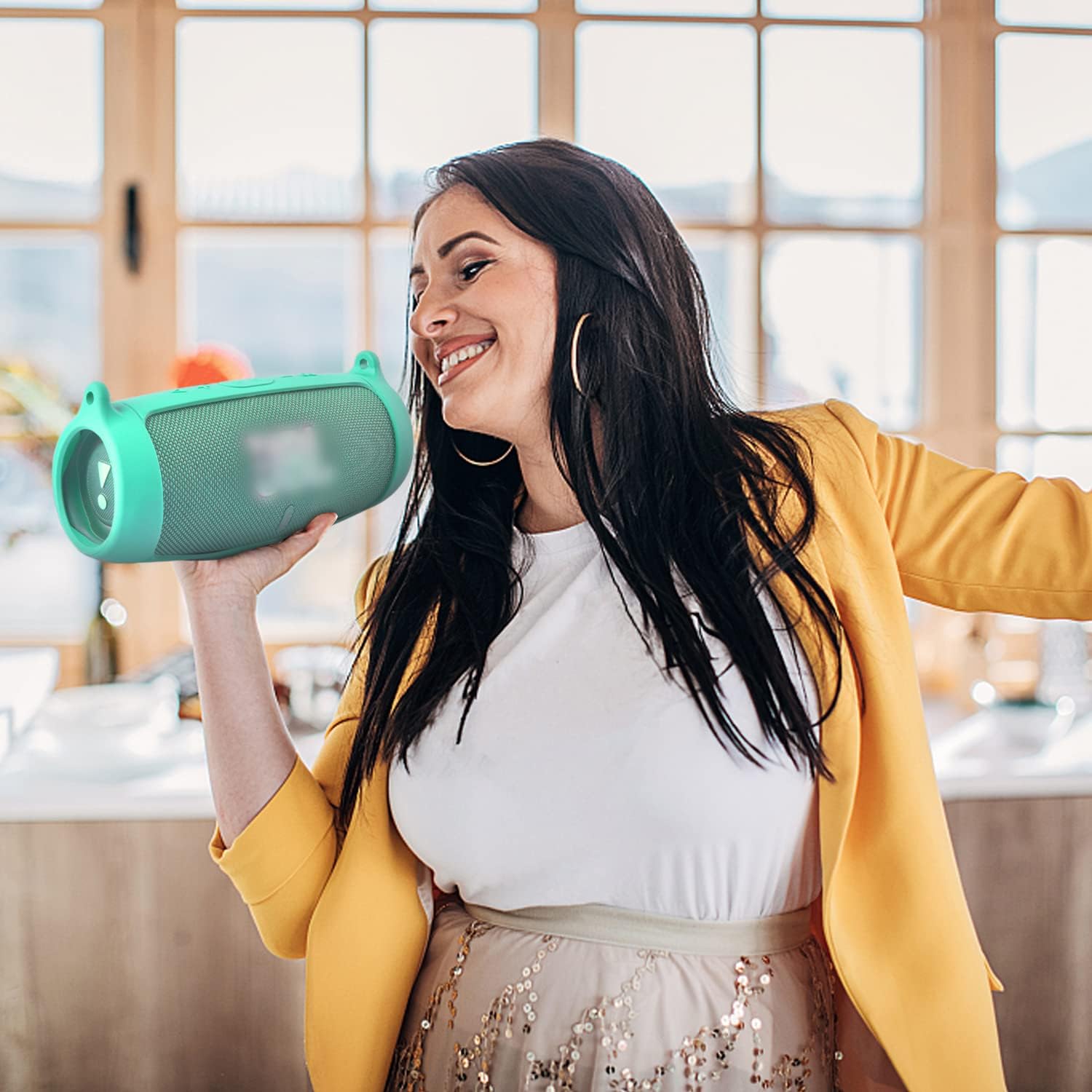 Silicone Case Cover for JBL Charge 5 Waterproof Portable Bluetooth Speaker, Travel Carrying Protective Gel Soft Skin (Teal) - Image 6