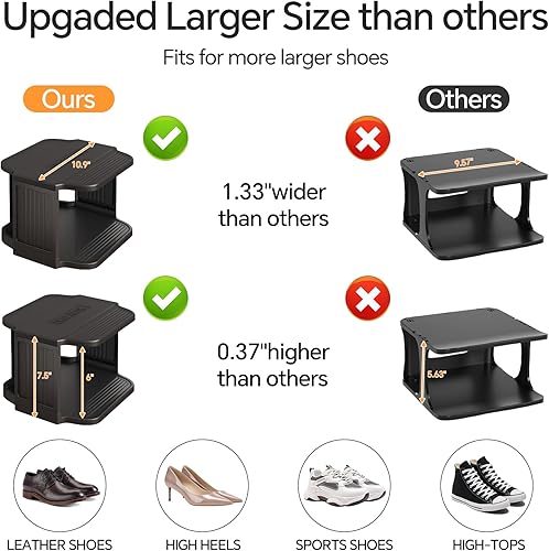 Miniatura 3 de Zapatero para espacios pequeños, 7 niveles, organizador de zapatos de pie, soporte de plástico para zapatos, estante vertical estrecho y alto para