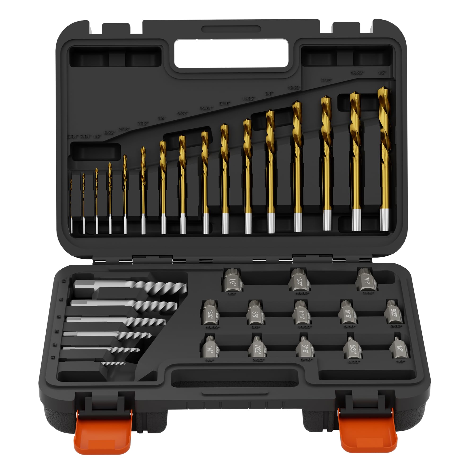 35-Piece Screw Extractor & Left-Hand Drill Bit Set – Easy Out Bolt Remover for Stripped, Broken, Rusted Screws, Bolts, Nuts & Studs