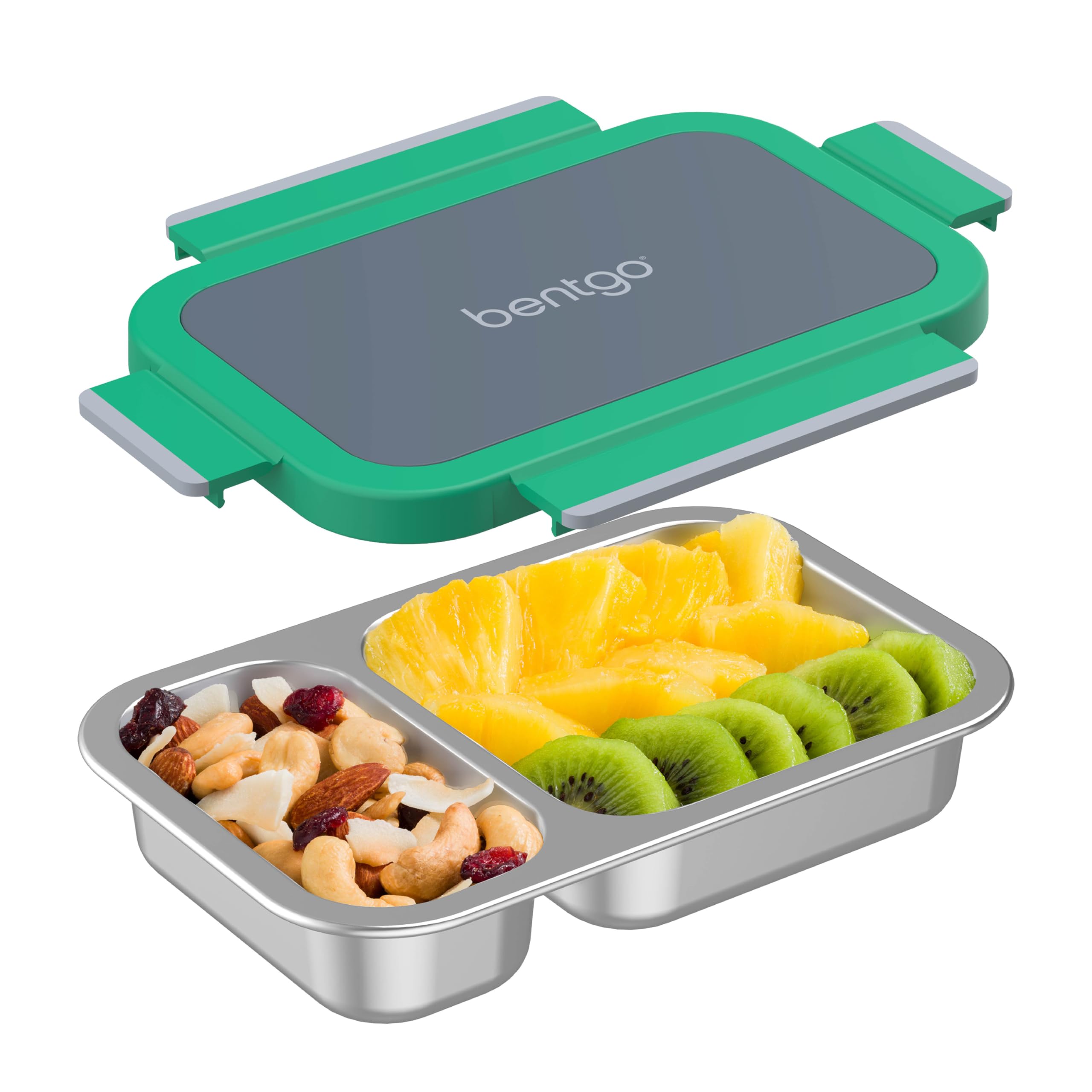 Bentgo Stainless Steel Snack Box, Leak-Proof, 2 Compartments, 2-Cup Capacity