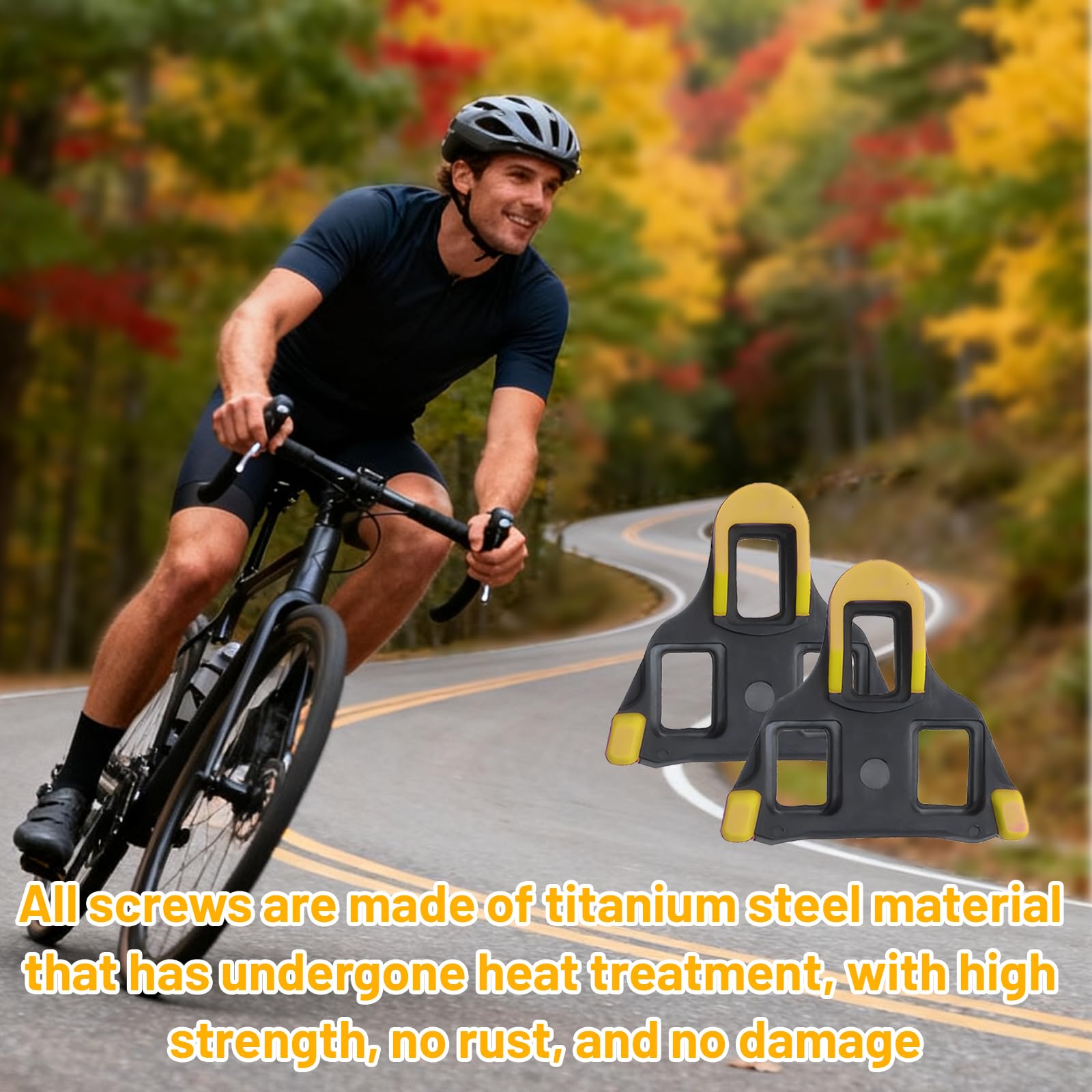 Cuñas de Pedal Bicicleta 1 par compatibles SPD-SL, cuñas para Zapatillas Ciclismo 3 Orificios, Resistentes Antideslizantes para Carretera montaña