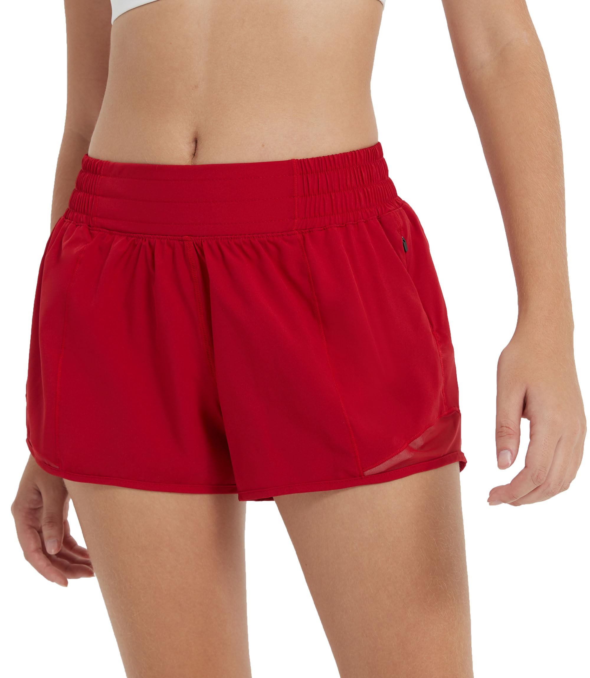 AttifallWomen's High Waisted Running Shorts, 2.5'' / 4'' - Quick Dry Sport Gym Athletic Shorts with Liner Zipper Pockets