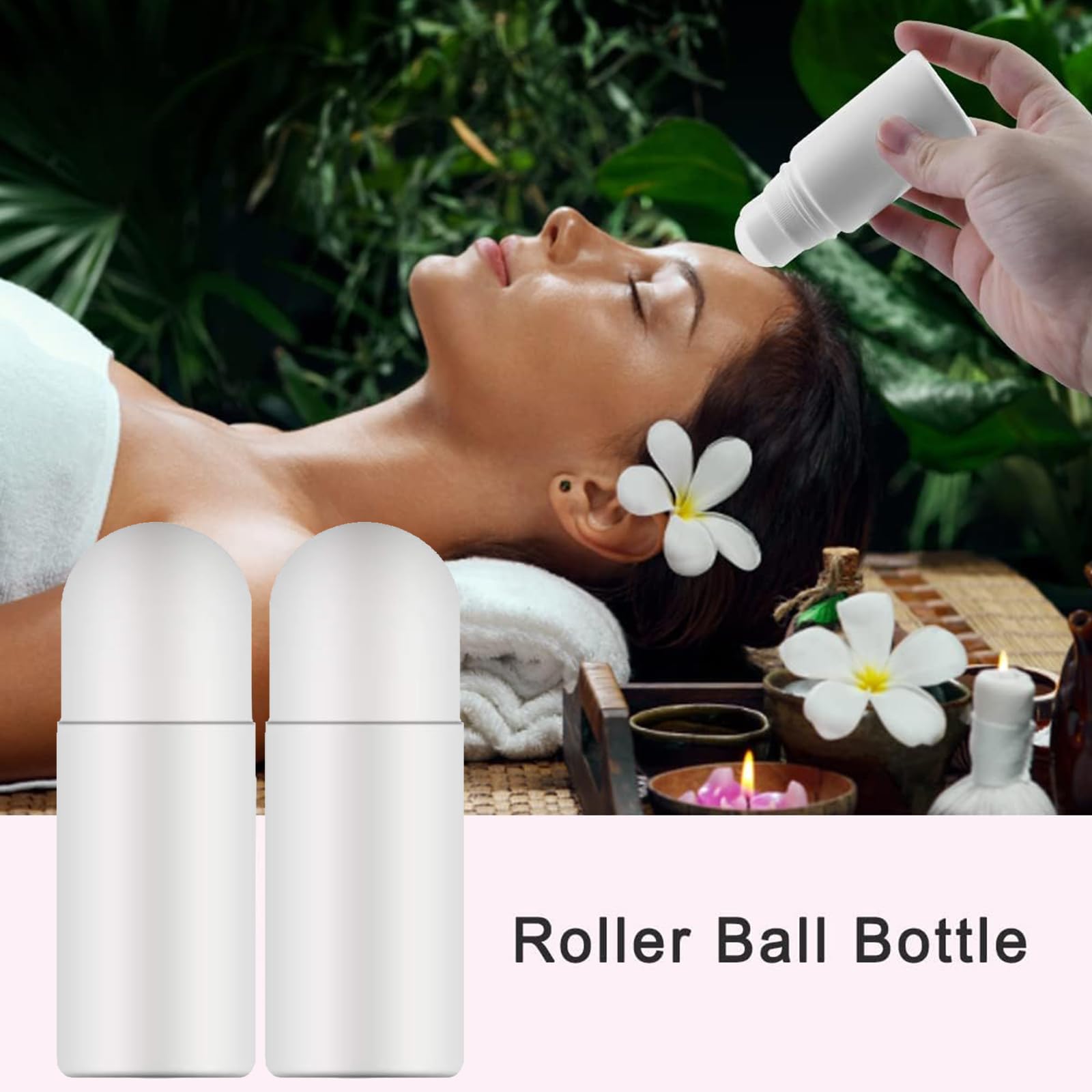 Vides Rouleau Rechargeable Bouteilles,Rouleau Bouteilles Rechargeables Roll-On,Roll-On Contenants De Liquide Rouleaux,Bouteilles Vides en Plastique de 50ML Vides Rouleau,Bouteilles Rouleau Bouteilles