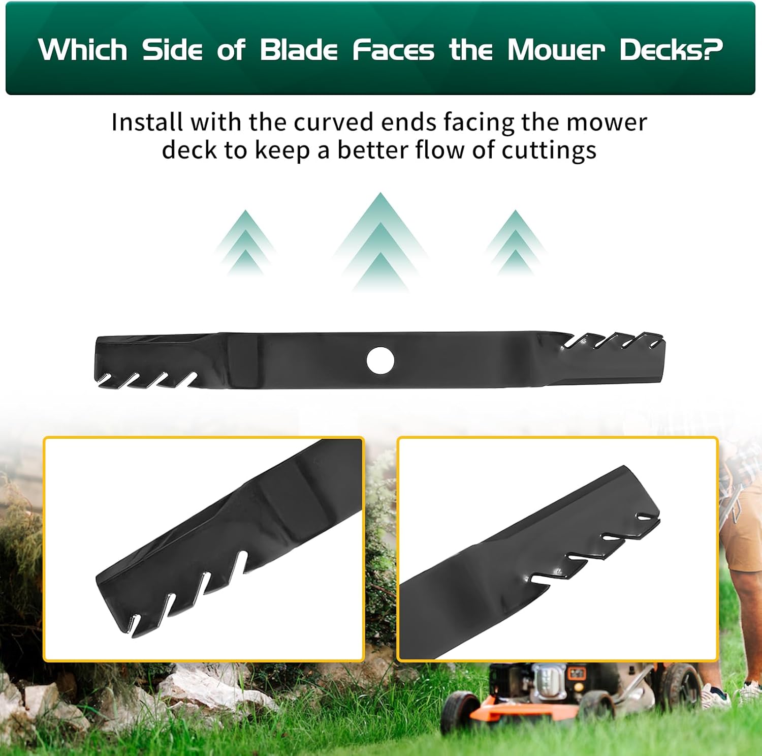 Belleone Lawn Mower Blades Compatible with 72" KUBOTA K5677-34340 ZD326, 3 Pack