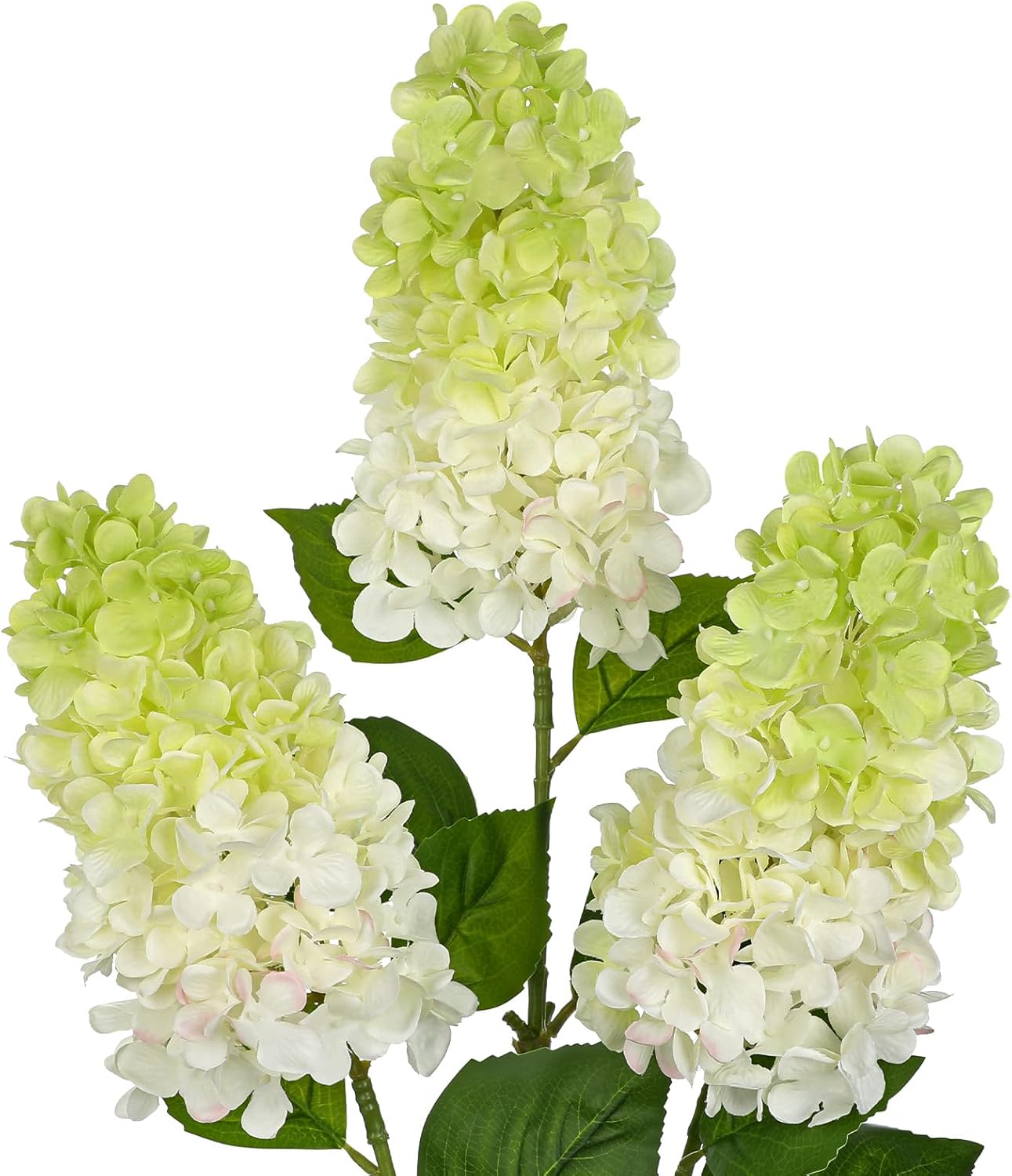 3PCS Fake Flowers Hydrangea Artificial Flowers 28" Long Stem White Faux Flowers for Vase, Real Touch Silk Flowers Décor for Floral Arrangement Home Farmhouse Office Hotel Decoration