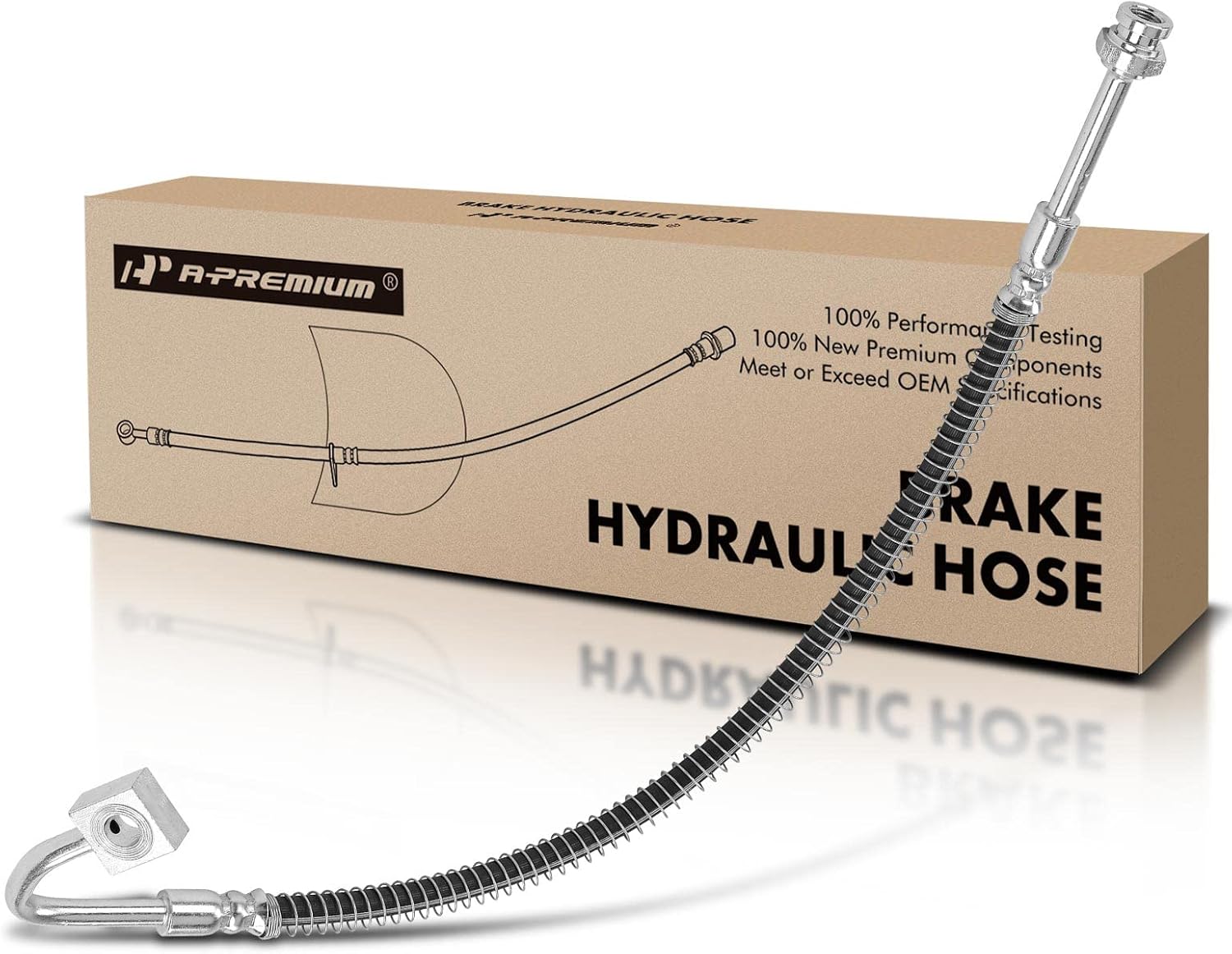 A-Premium Front Passenger Brake Hydraulic Hose Compatible with Kia Models - For Sportage 1995 1996 1997 1998 1999 2000 2001 2002 2.0L - Replace# 0K01143810C