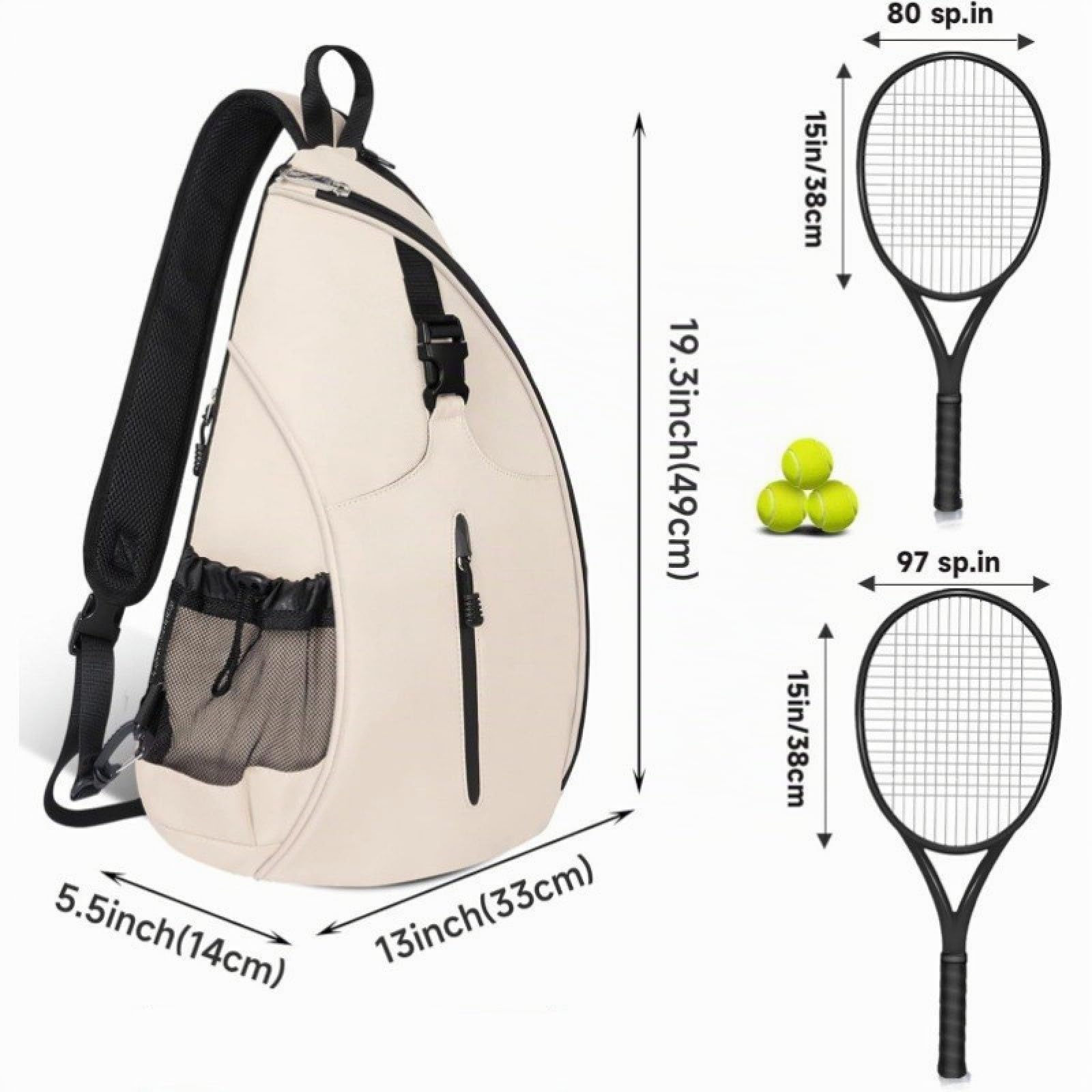 Borsa da tennis per 2 racchette, borsa per racchette da tennis, zaino da tennis, racchetta da badminton, borsa per il trasporto, borsa per tennis, pickleball/badminton/squash
