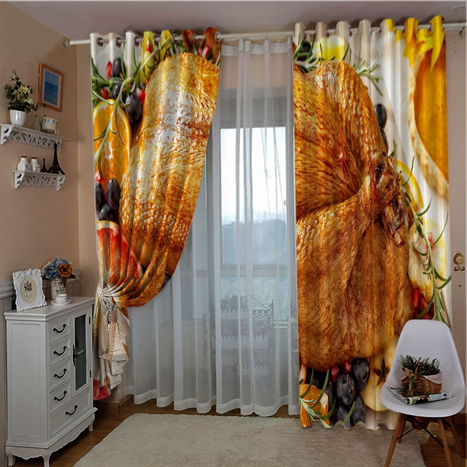 Turcja Grube zasłony, zasłona okienna do łazienki do sypialni salonu 2 panele, szer. 106 cm x dł. 274 cm