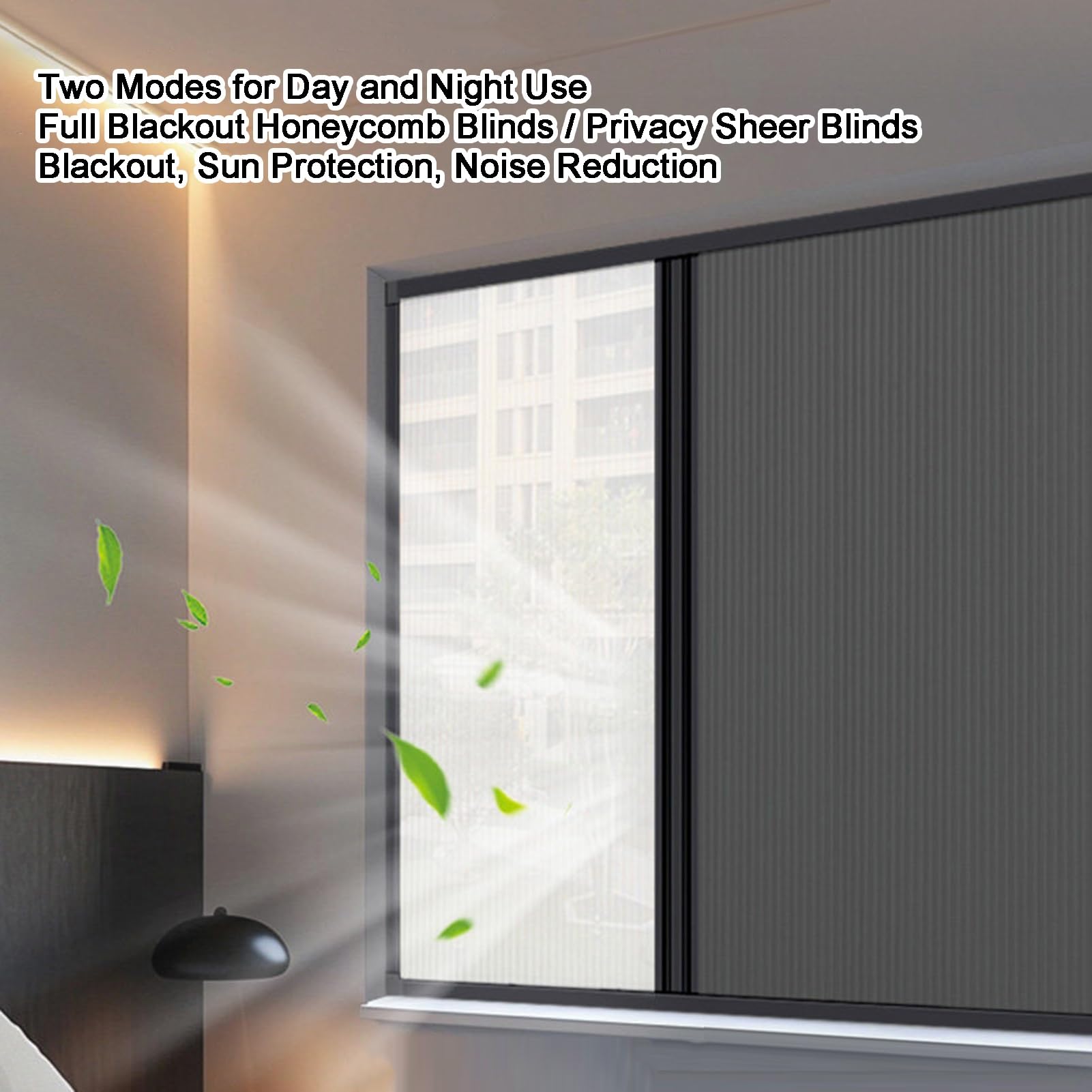Store de fenêtre cellulaire sans fil, sans perçage, stores pliants pour chambre à coucher, écran thermique avec cadre en aluminium