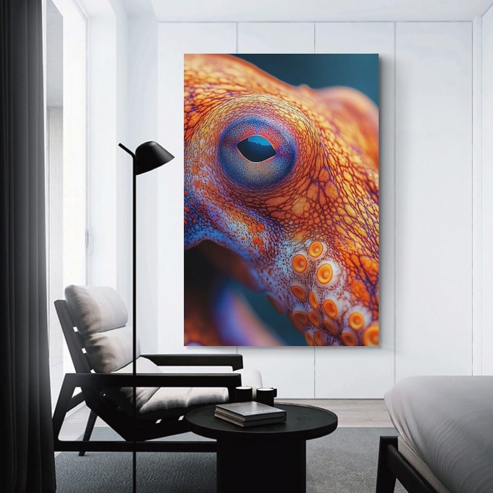Detailed Octopus Eye Close-Up Canvas Wall Picture, 20x30inch(50x75cm), for Front Hall, Corridor Or Welcome Spaces, Wall Decor to Refresh Empty Corners