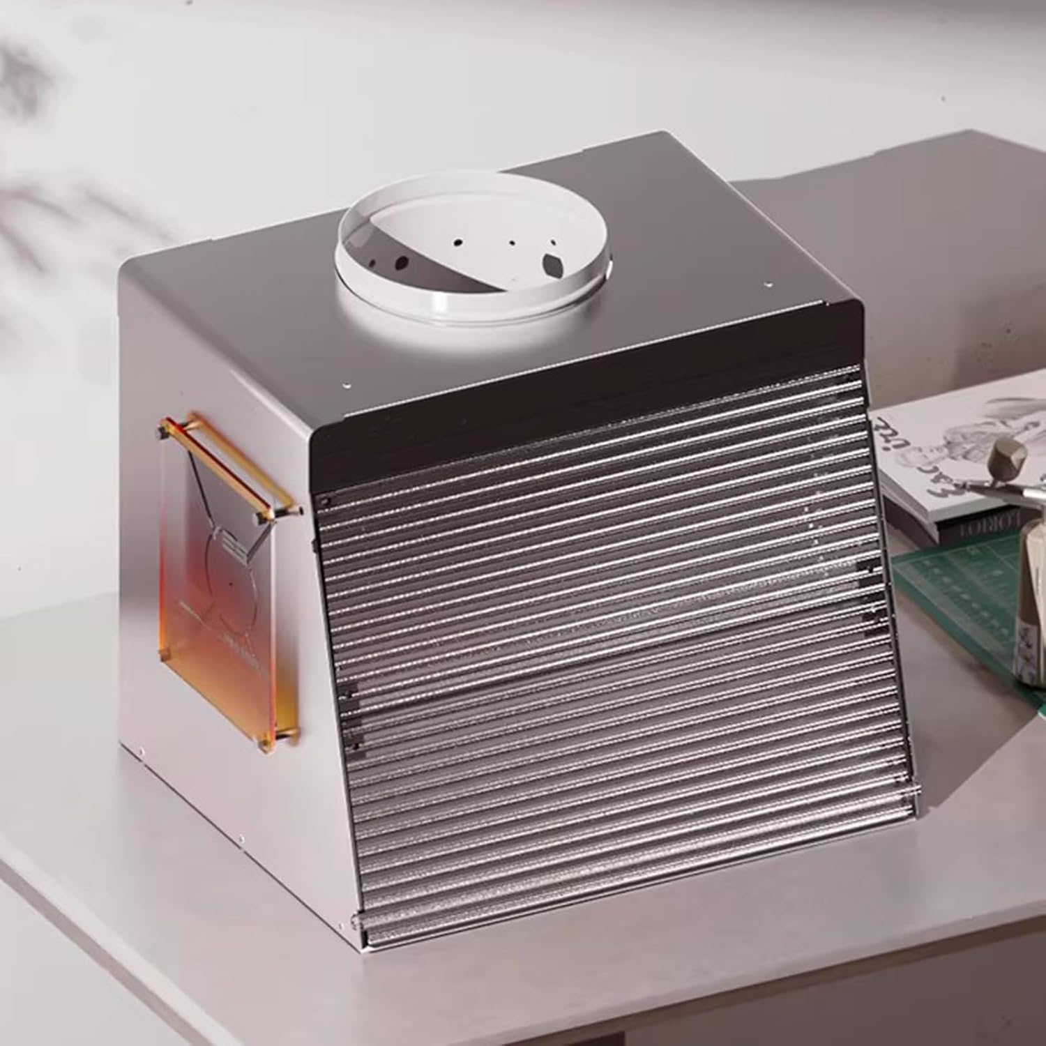 Kit de cabine de peinture à l'aérographe, avec tuyau d'évacuation, ventilateurs à conduit, éclairage à haut rendu des couleurs, réglage continu de la vitesse, démontable, facile à nettoyer, pour la pe