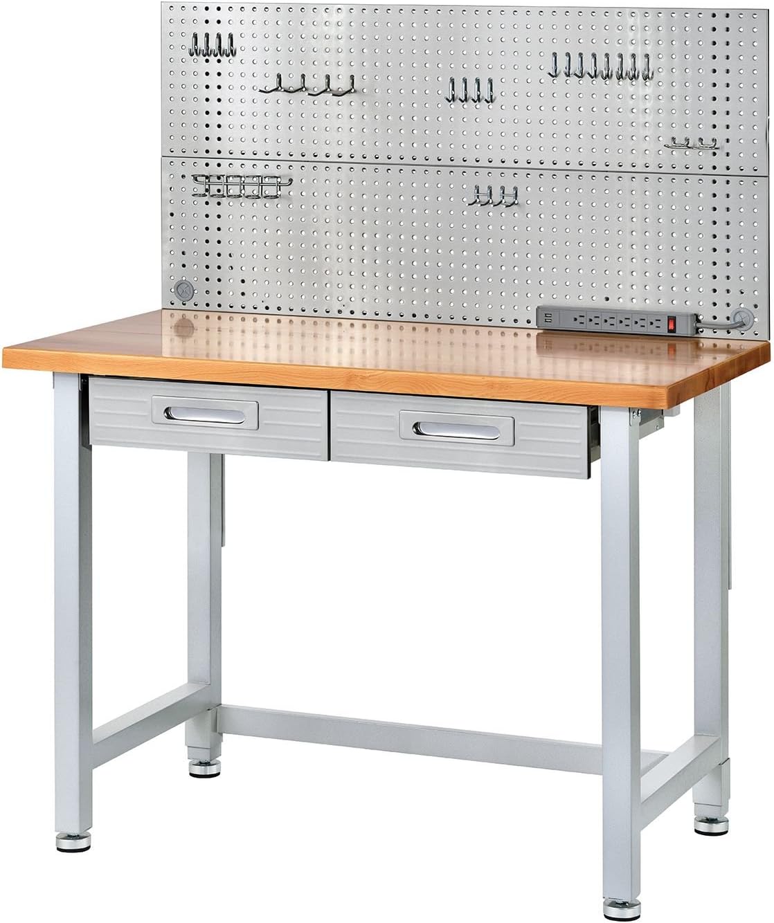 Seville Classics UltraHD Stainless Steel Pegboard Workcenter