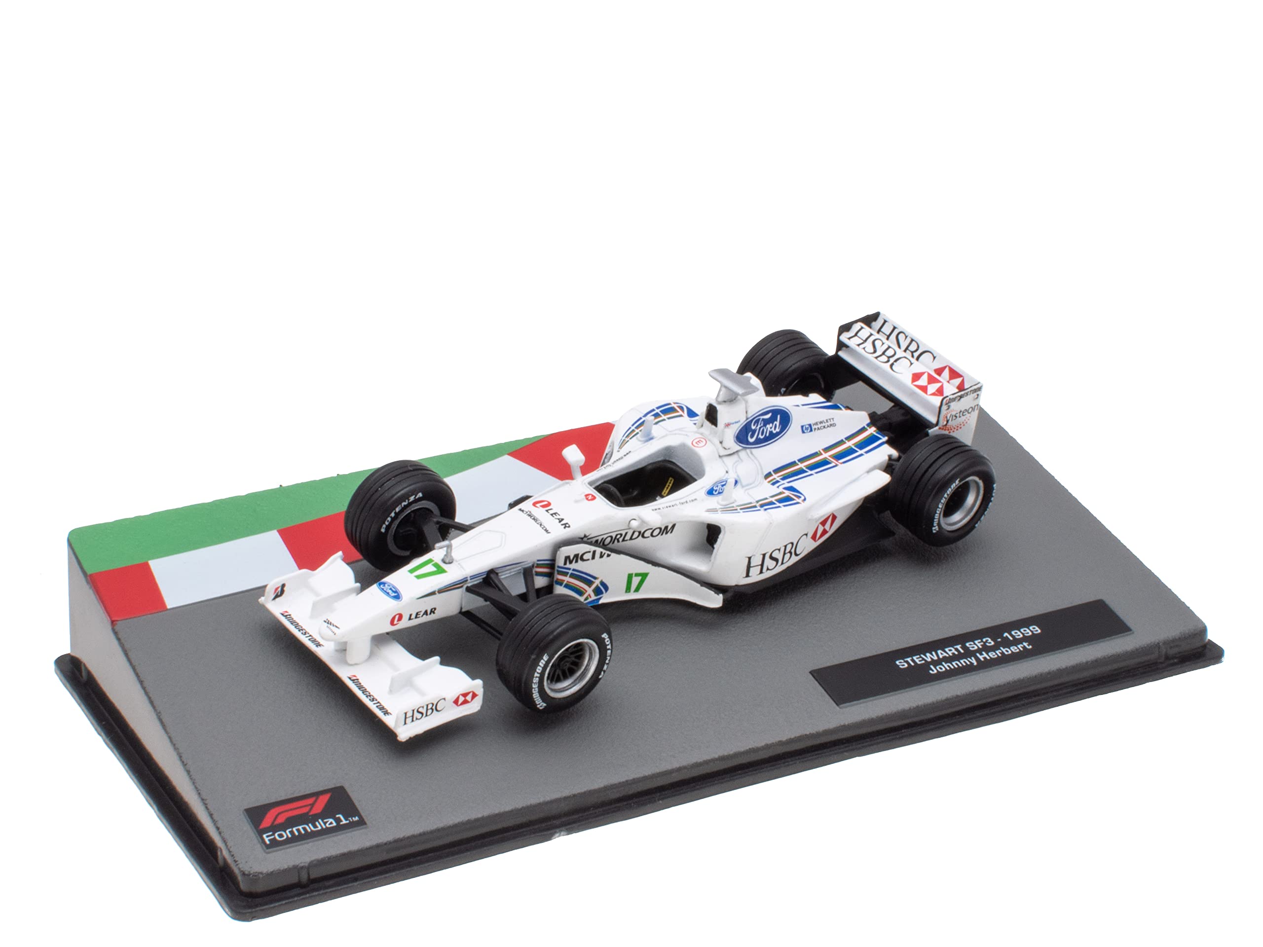 Opo 10 Grey/Silver - Miniature Car Formula 1 1/43 Compatible With Stewart Sf3 - Johnny Herbert - 1999 - Fd075