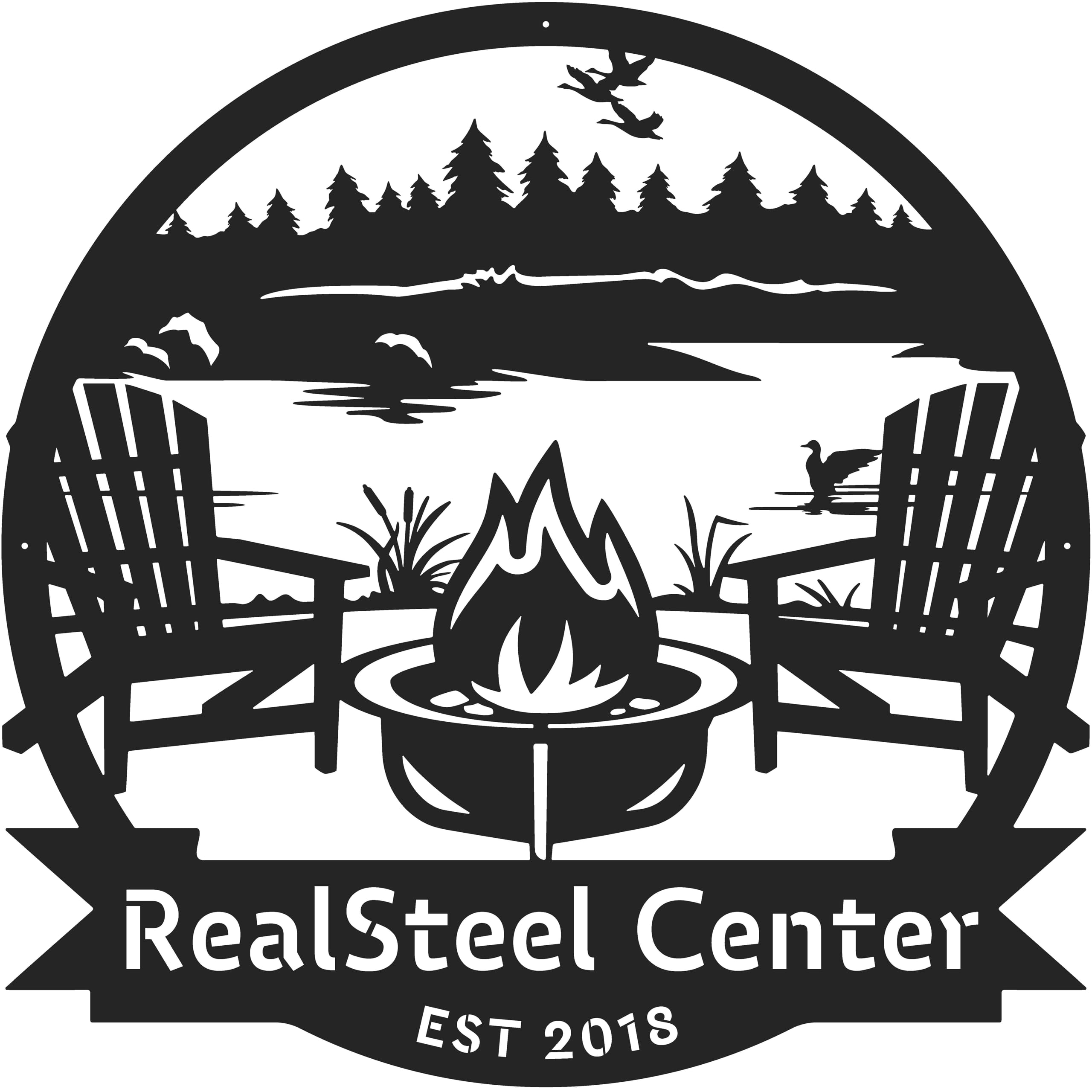 RealSteel Personalized Lake Campfire Monogram Metal Sign – Custom Family Name Wall Art for Lake House, Campground, Fire Pit & Deer Lease – Rustic