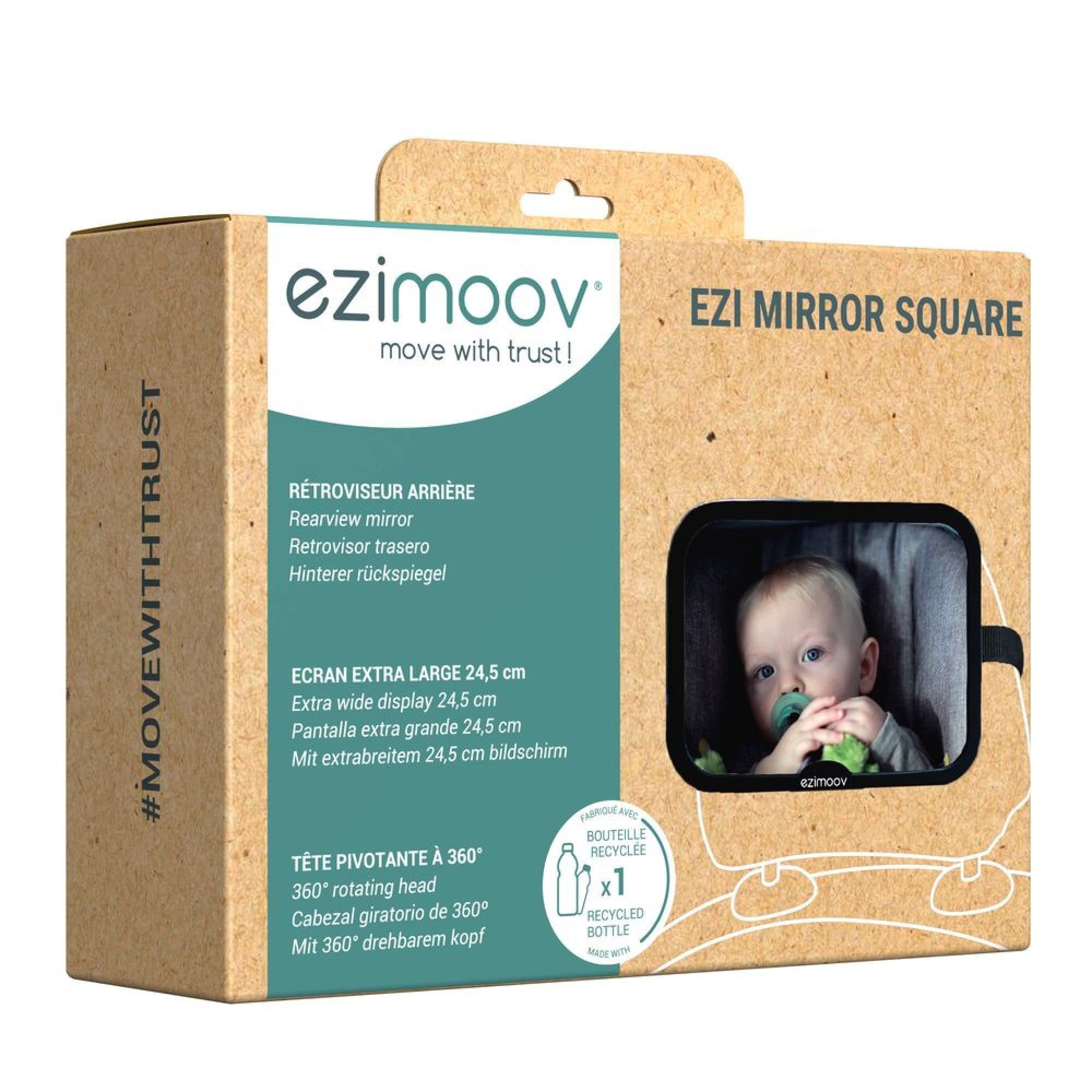 Miroir Voiture Bébé Siège Arrière – Rétroviseur Siège-auto Dos à la Route pour Voir Votre Enfant en Toute Sécurité – Eco-Friendly Matière rpet et Emballage Recyclable – Vue Large et Net