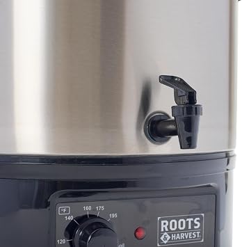 Roots and Harvest Electric Bath Canner Stainless Steel Pot with Glass Lid | 27L Capacity for Home Canning