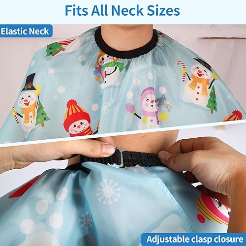 Miniatura 50 de Capa de peluquería para niños con cepillo para el cuello, capa profesional de corte de pelo con cierre a presión ajustable
