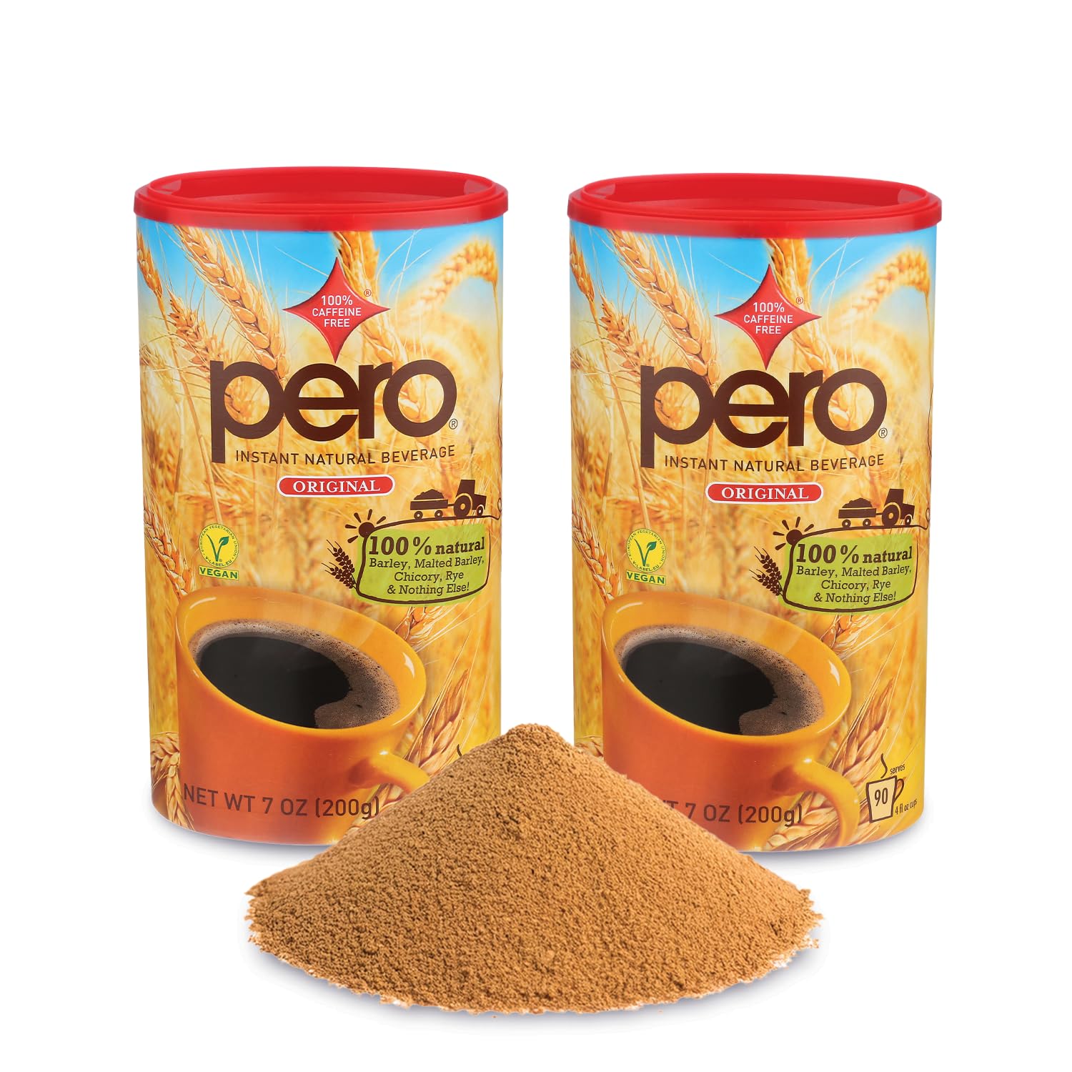 Pero Instant Natural Beverage, 7-Ounce Canisters (Pack of 6)