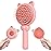 Retractable Hair Brush Pink Pig Designed - Compact 7.87  3.66 Inches Self Cleaning Hair Brush for Women with Magnetic Attach - Effective Detangling & Self Cleaning Hairbrushes with Soft Bristles