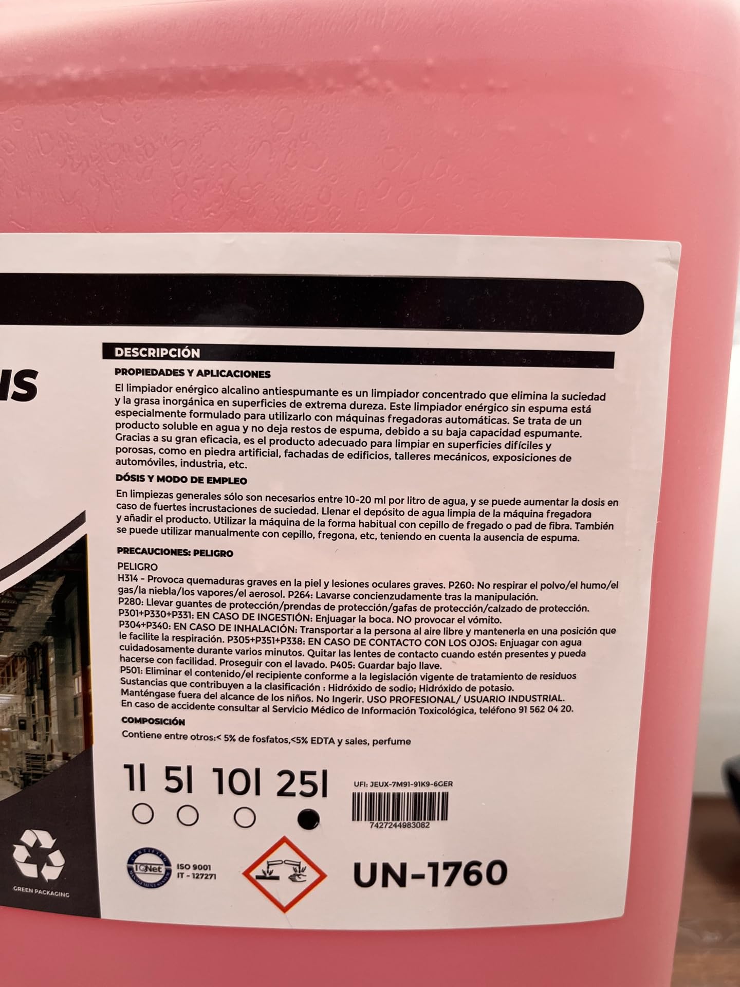 Terrasoil Alcalis – Desengrasante Industrial Alcalino Concentrado 25L | Limpieza Profesional de Suelos, Talleres y Máquinas Fregadoras | Elimina Grasas, Aceites y Residuos Difíciles