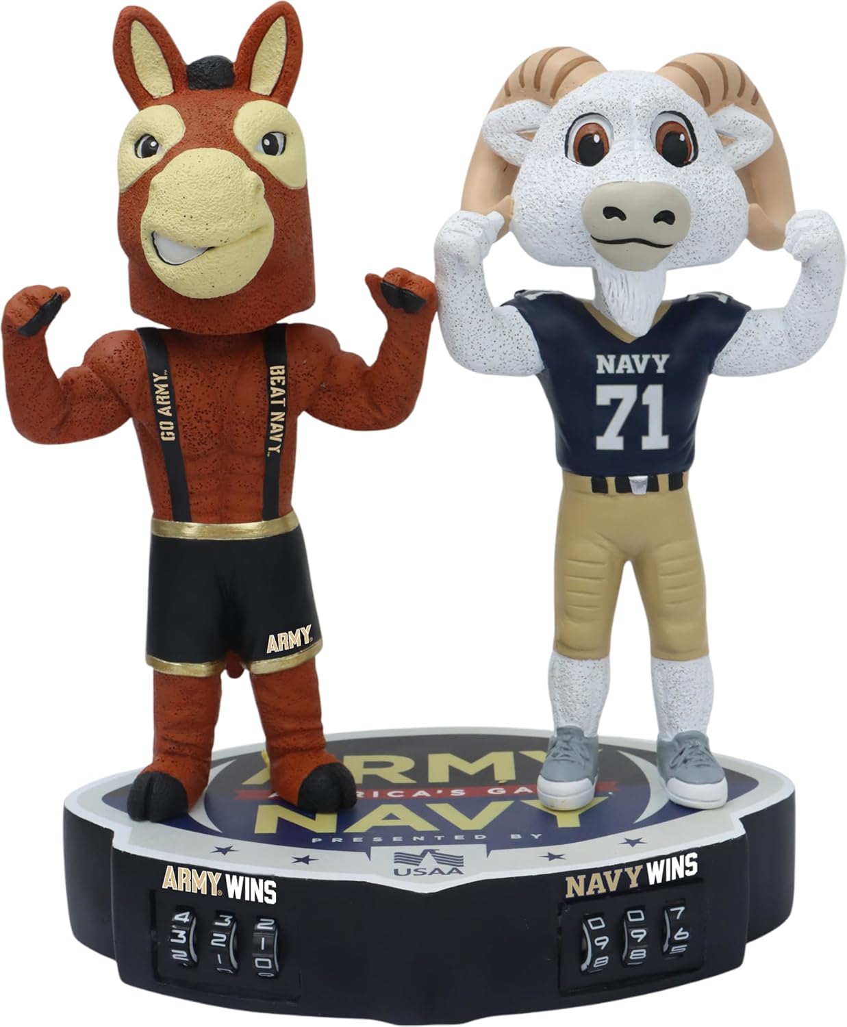 Army vs. Navy Rivalry Win Counter Black Knights Midshipmen Bobblehead College