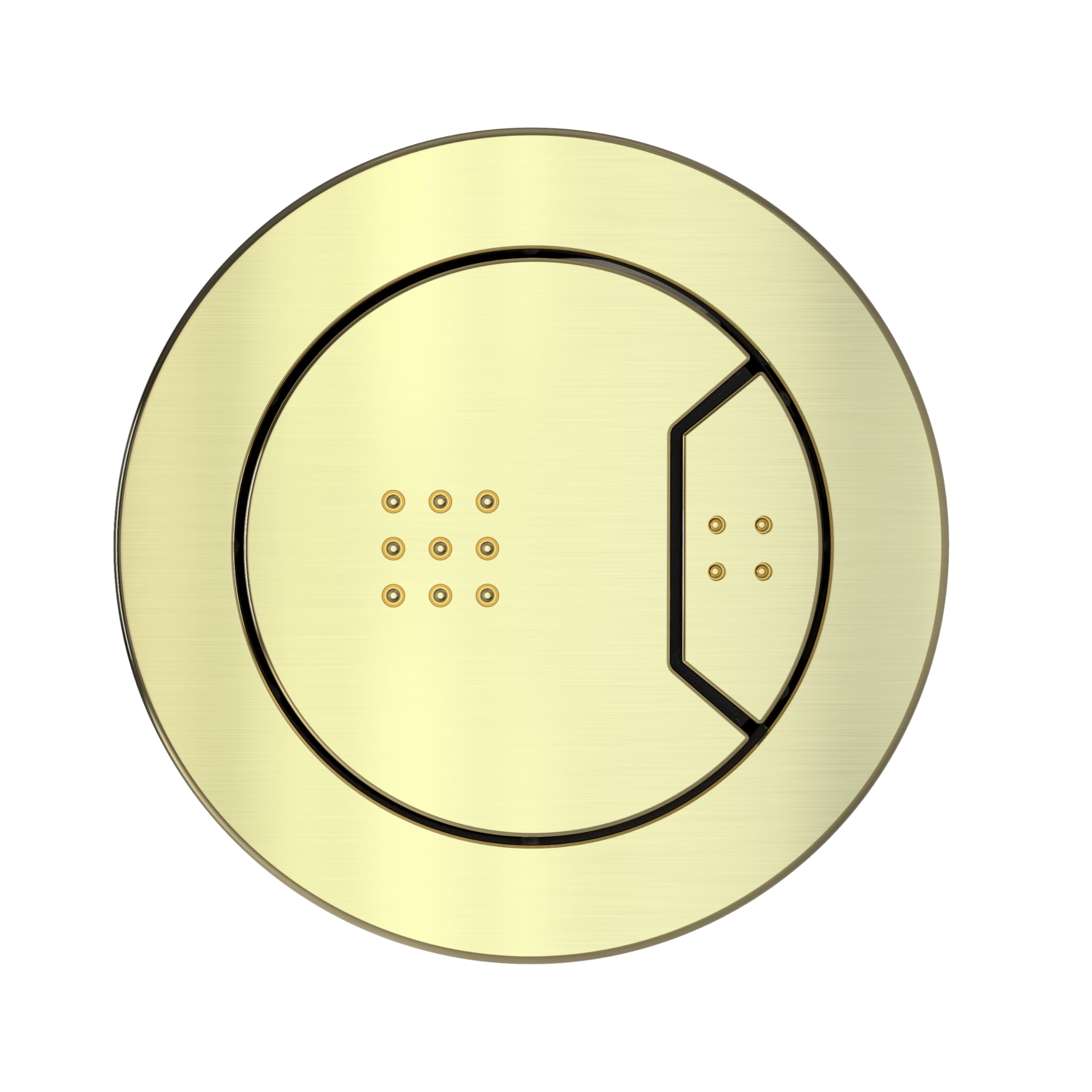 Excel Home Brushed Brass Toilet Flush Button Replacement - Dual Button Toilet Flush Buttons - Pneumatic Technology - Fingerprint Resistant Compatible With Air Houses - Round 63Mm (Brushed Brass)