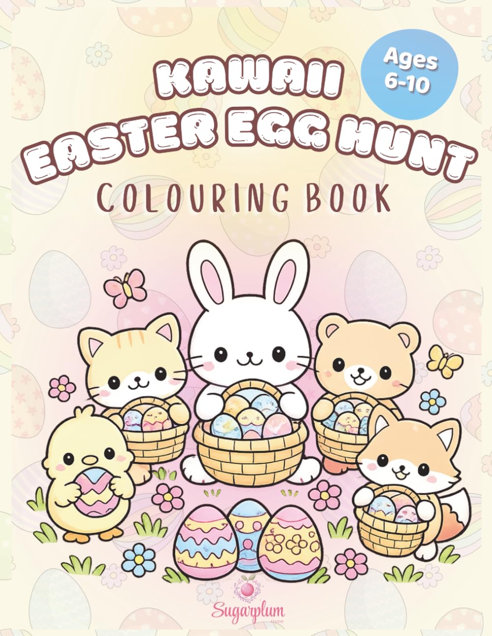 Kawaii Easter Egg Hunt: Colouring Book for Kids Ages 6-10
