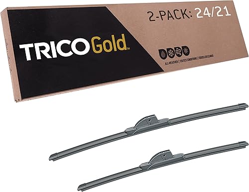 Trico Gold - Juego de 2 limpiaparabrisas de repuesto para automóvil, de 24 y 21 pulgadas (18-2421), fácil instalación y visibilidad superior en la