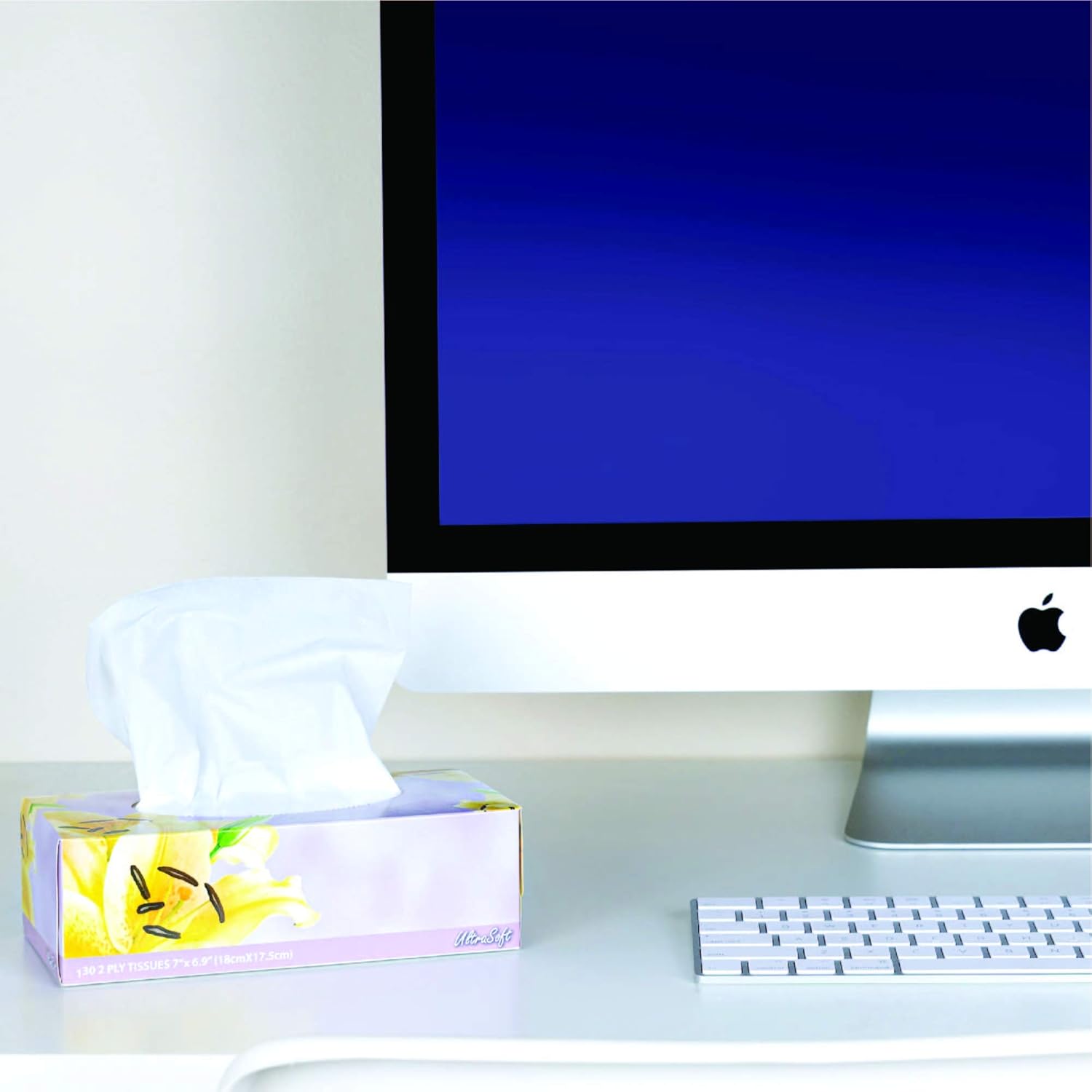Facial Tissues 130 Per Box, Size 7" X 6.9" 2 Ply, Great for Bathroom, Office, Store, School, Home, Kitchen, Or in Your Car & in Every Room (Pack of 4, 520 Tissues total) : Health & Household