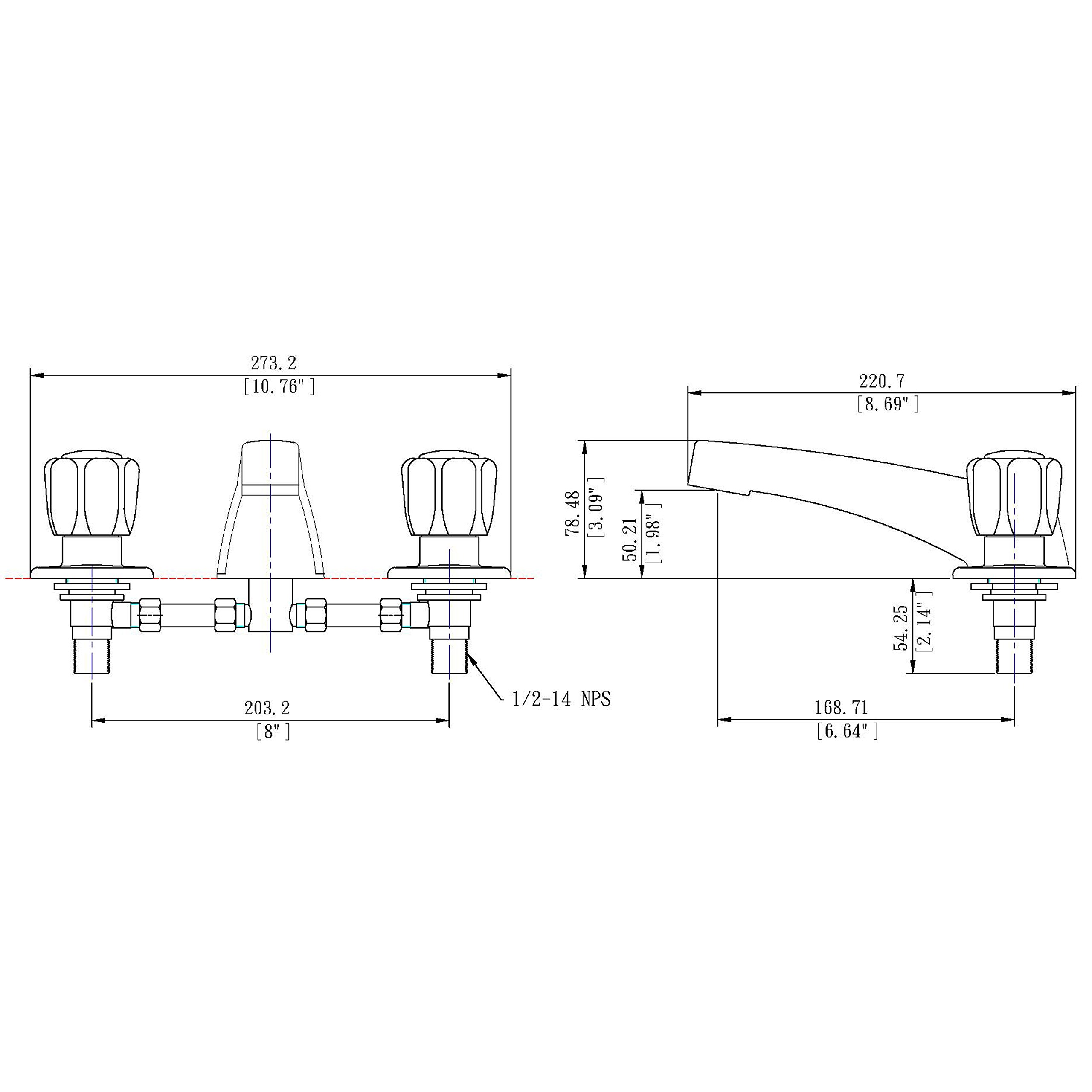 Constructores Shoppe 3340 ACP funda para casa dos mango hebilla ajustable jardín Tub Filler, acabado cromado