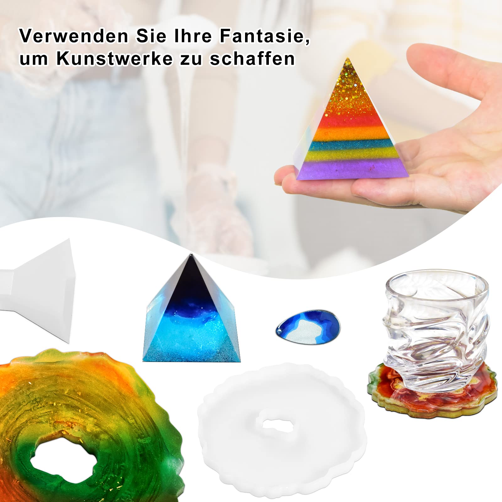 UR URLIFEHALL Runde Silikonform Mit 2 Löchern, 25,4x19,2 Cm - Für Epoxidharz, Windspiele, Untersetzer