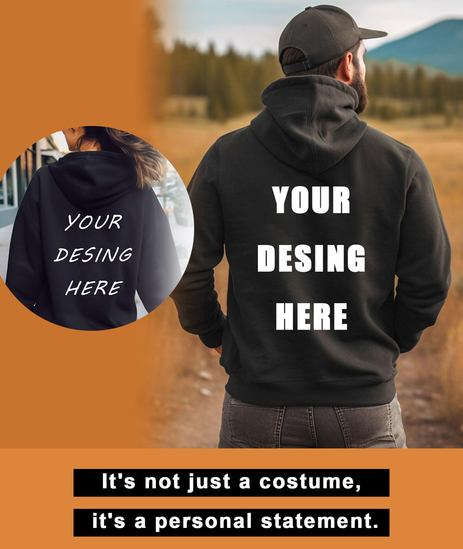 Kapuzenpullover Personalisieren mit Foto, Text, Logo | Individueller Hoodie für Sie & Ihn | DIY Geschenk