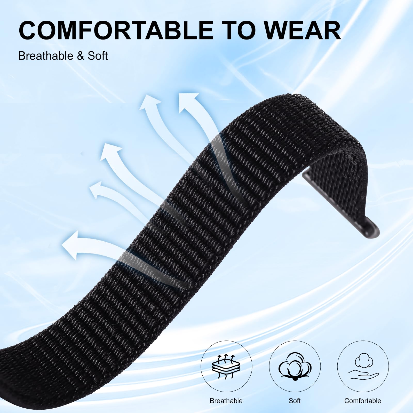 ZOOROO Cinturino di ricambio in nylon compatibile con Hume Health, morbido cinturino regolabile traspirante per Hume Band cinturino di ricambio per fitness tracker donne uomini