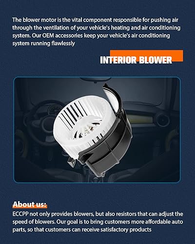 Miniatura 6 de ECCPP Motor de ventilador de calefactor de CA HVAC con jaula de ventilador frontal para 07-2015 para Audi Q7/03-2010 para Porsche Cayenne /04-2010