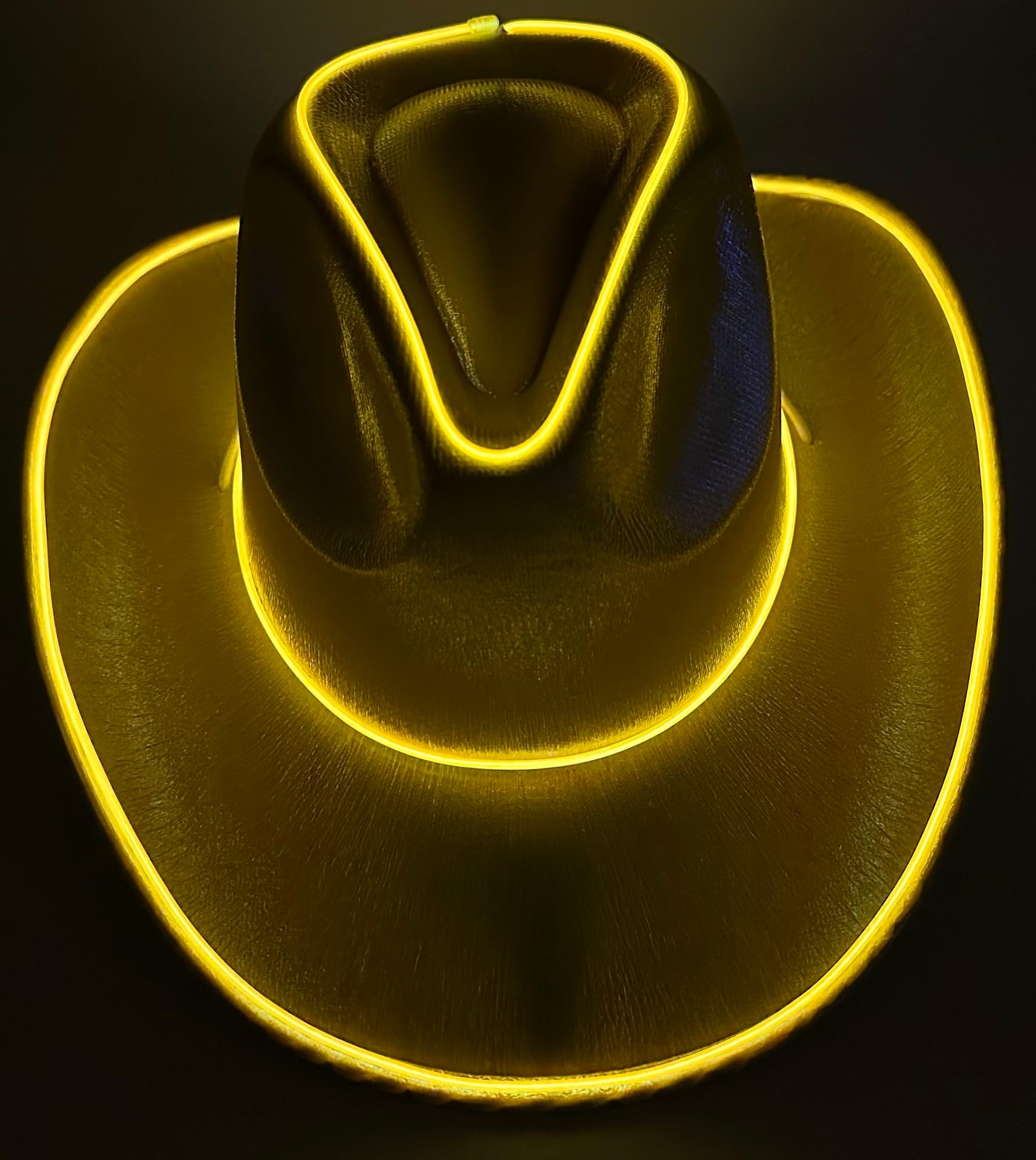 Studio Halloween Adult's Yellow Cowboy Hat With Party Wire EL Light Up Trim Costume Accessory