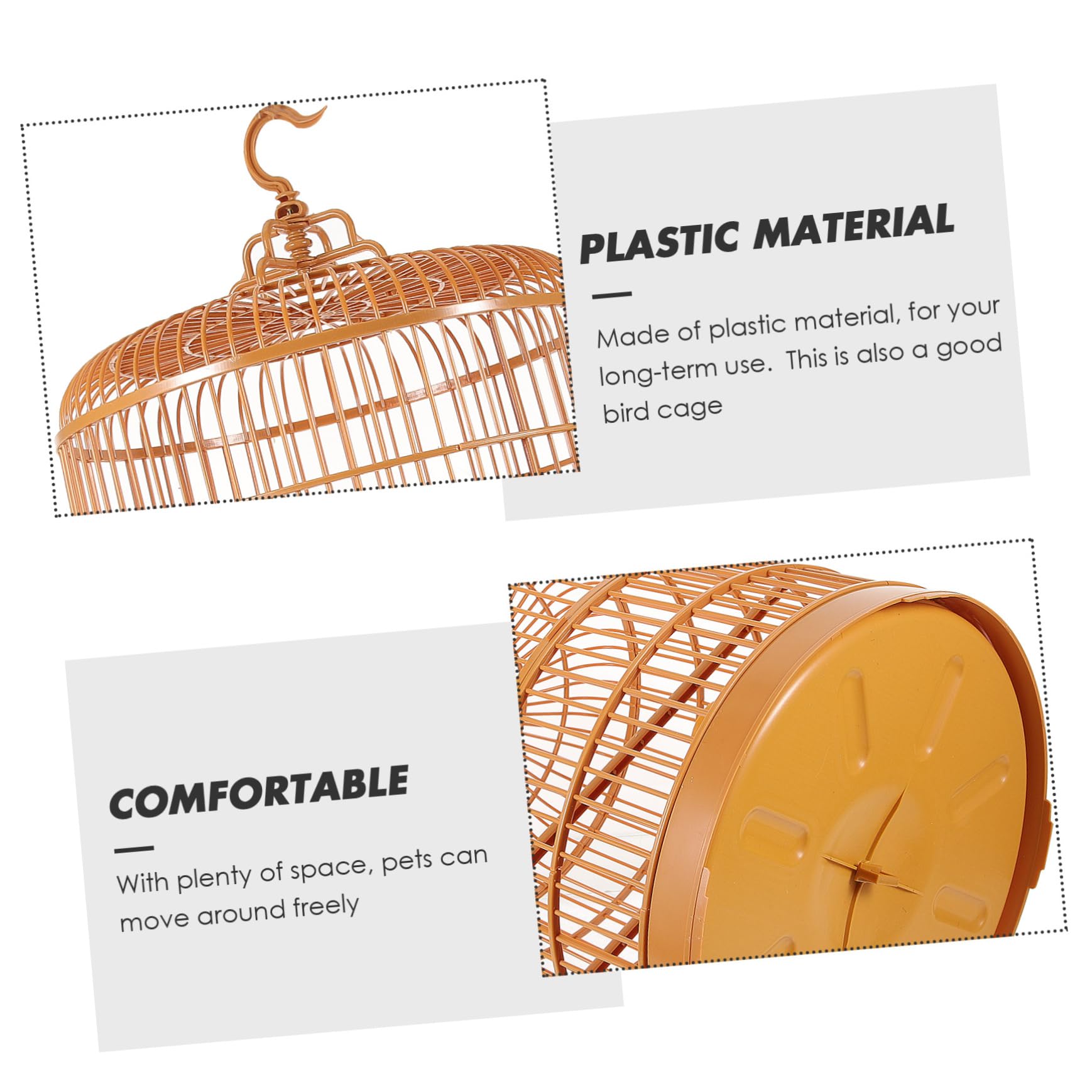 Toddmomy Gabbia per Uccelli in Plastica Rotonda Gialla Versatile ed Elegante Lavorazione Fine, come Gabbia per Uccelli Piccolo da Arredo Appesa in Casa
