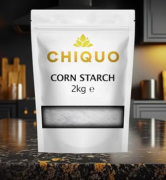 Chiquo Corn Starch 2kg | Vegan-Friendly & Non-GMO | Perfect Thickener for Soups, Sauces, Gravies, Baking & Desserts | Resealable Pack for Freshness